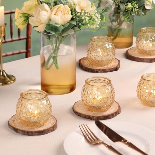 DARJEN 20Pcs Gold Votive Candle Holder 2.55"x2.6" Tea Light Candle Holder - Image 7
