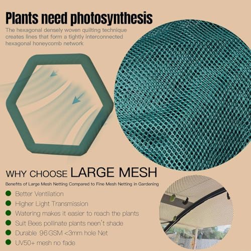 Poray Large 8.2x4FT Plant Netting Cover, Pop up Tunnel Crop Cage Gardening Net,Pest Guard Cover for Vegetables &Fruits,Durable Gardening Net for Plant and Animal - Image 6