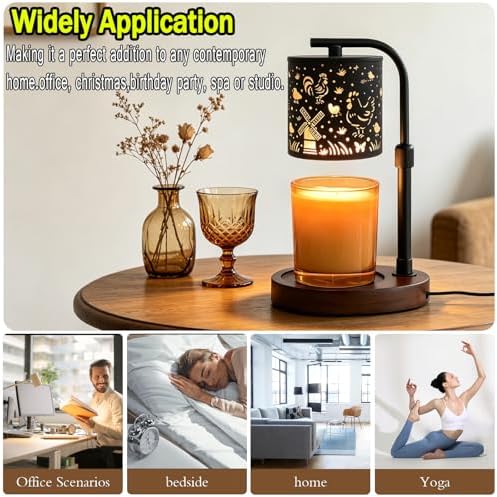 Candle Warmer Lamp,Candle Warmer,Wax Melt Warmer,Birthday Gifts for Women Mom Friend Sister, House Warming Gifts,Candle Holders for Home Decor,Wooden Base,with 2 Bulbs(Rooster) - Image 7