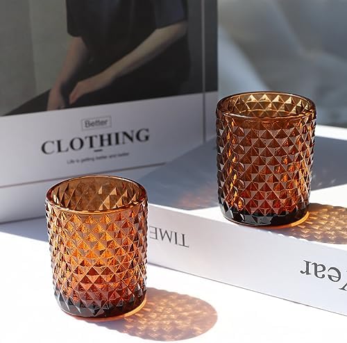 Woho 12pcs Amber Votive Candle Holder, Brown Candle Holder for Thanksgiving - Image 7