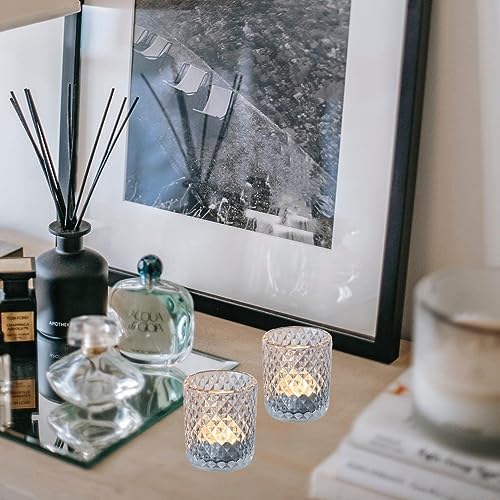 Woho 12Pcs Clear Votive Candle Holders, Tealight Candle Holder for Home Decor, Glass Tea Lights Candle Holder for Birthday Holiday Table - Image 6