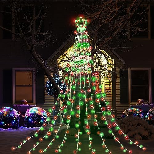 (New) Outdoor Christmas Decorations, 320 LED Hanging Twinkle Fairy String Lights Outside Tree Decoration Lights for Christmas, Yard, Garden, New Year, Wedding, Party (Red&Green) - Image 7