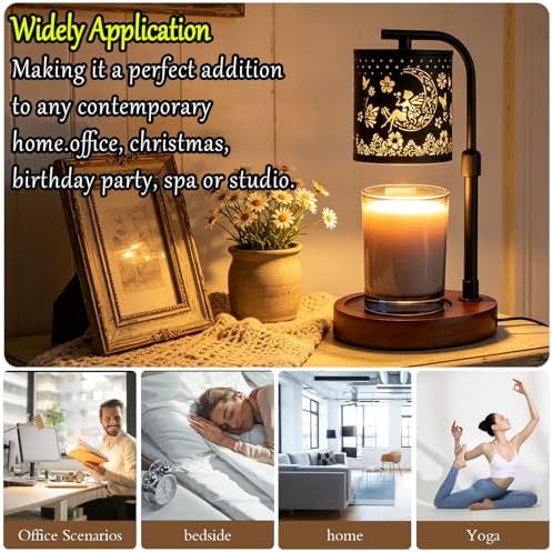 Candle Warmer Lamp,Candle Warmer,Candle lamp,Gifts for mom, Valentines Day Gifts,Candle Holders for Home Decor,Wooden Base,with 2 Bulbs(Black Flower Fairy)… - Image 7