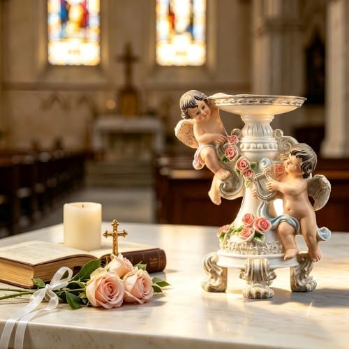 Angel Candle Holder Figurine Painted Resin Table Decor Home - Image 6