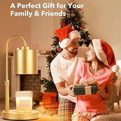 CASTLELIFE Candle Warmer Lamp with Timer & Dimmer, Height Adjustable Electric Wax Melt Warmer for Jar Candles, Gifts for Women Mom Home Decor, Gold - Image 7