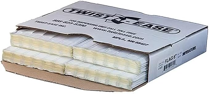 Flag Twist Tie White, 6" Length | 480/Pack, 4 Pack/Case