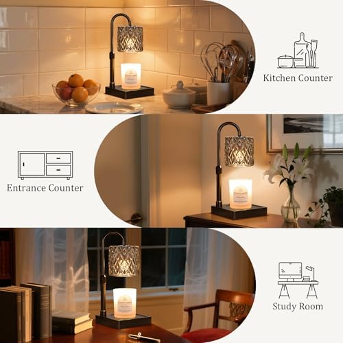 Dark Grey Candle Warmer Lamp with Timer - Wax Melt Warmer for Jar Candles - Image 6