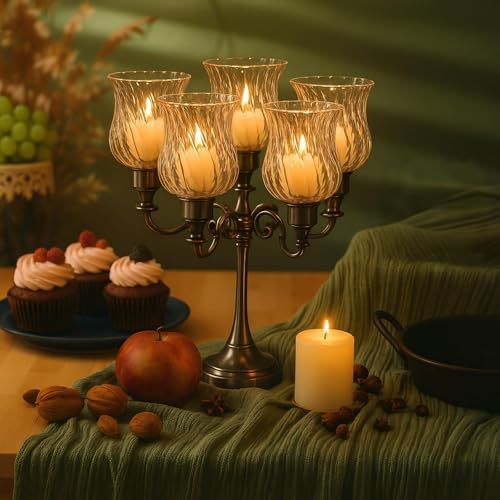 AceOrbit 6 Pack 3.74" Tall Candle Holder Glass Votive Holders with Peg Silicone Bases Glass Candle Cups for Tealights, LED Candles Religious Ceremonies for Weddings Home Church Holiday Decor (Clear) - Image 6