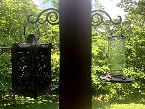 6-Inch Outdoor Indoor Decorative Iron Lantern Wall Hooks Hangers for Hanging Wind Chimes Hummingbird Feeders Candle Holders(Black, Set of 2) - Image 6