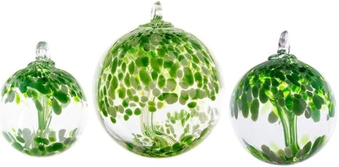 Dale Tiffany Hand Blown Glass, 4" Diameter Celtic, Tree of Life Collection, Witch Globe Hanging Garden Indoor/Outdoor Decorative Ornament Gazing Ball