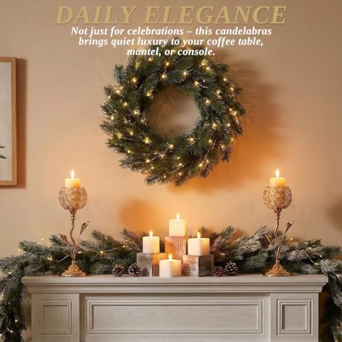 6 Pcs Gold Crystal Candle Holders 12.3" Tealight Wedding Table Centerpiece - Image 6
