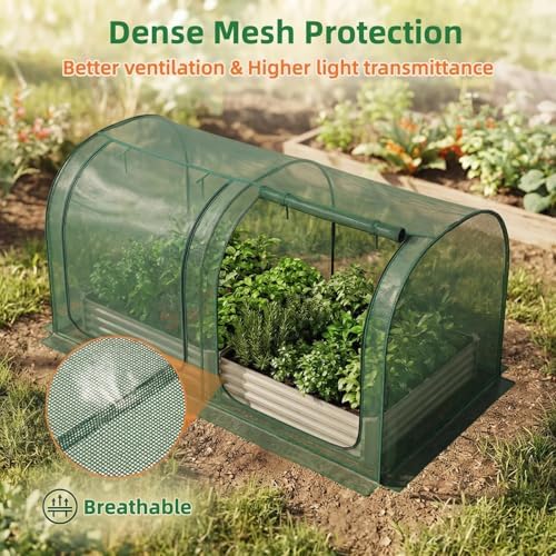 Crop Cage for Garden,98"x49"x49" Tunnel Plant Netting Cover with Zipper,Garden Bed Cover for Protection for Vegetables Fruits,Garden Cage for Plant and Animal - Image 6