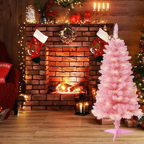 Pre-Lit Artificial Christmas Tree 4Ft, Battery Operated Desktop Xmas Tree with 70 LED 210 Branch Tips Mini Christmas Tree Decoration Indoor Outdoor - Image 7