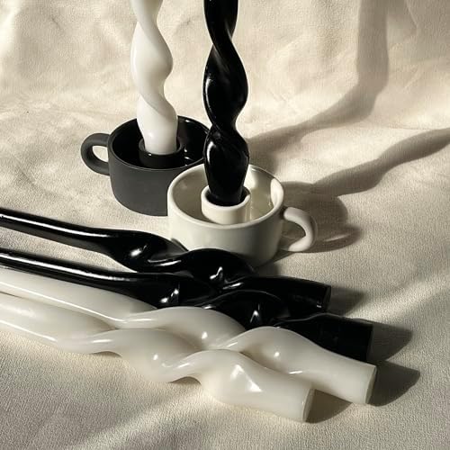 Twisted Taper Candles, 6 Pack 9.5 Inch White Spiral Design Decorative Set for Thanksgiving, Wedding Table Decor and Home Styling - Image 3