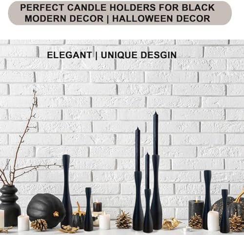 Candle Holder Black Candlestick Holders 3,Tall Taper Candle Holders Set of 3 for Candlesticks(12"/10"/7.5" H),Modern Farmhouse Candle Stick Candle Holder for Decor - Image 6
