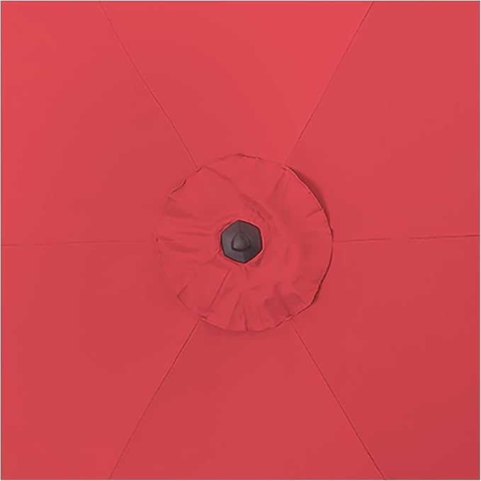 FLAME&SHADE 9ft Patio Umbrella - 2 Tiers Outdoor Umbrella with Push Button Tilt and Crank for UV Protection, Table Market Umbrella for Garden, Deck, Backyard, Pool and Beach(Red)