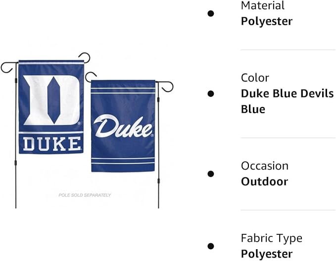 WinCraft NCAA Duke University Blue Devils 12x18 Inch 2-Sided Outdoor Garden Flag Banner