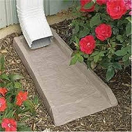 Suncast 8 Pack Easy Assembly Outdoor Decorative Poly Composite Rain Gutter Downspout Splash Block Effective in Any Type of Weather, Stone Light Taupe
