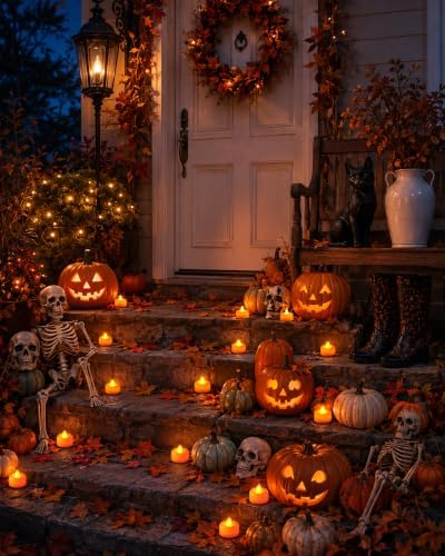 Amagic 12Pack Halloween Orange LED Tea Lights Candles Battery Operated - Image 7