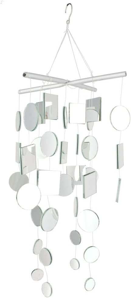 Woodstock Chimes Asli Arts Collection, Mirror Chime, Medium (20'') Capiz Wind Chimes for Outdoor, Patio, Home or Garden Décor (C125)