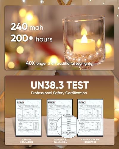 Homemory 12-Pack Flameless Tea Lights Candles Battery Operated, 200+ Hours - Image 6