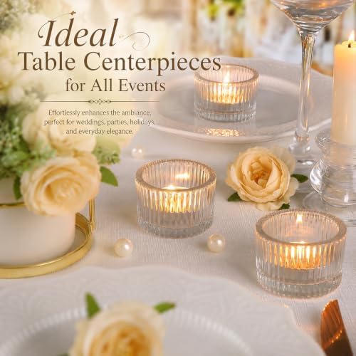Lanttu 12 Pcs Clear Tealight Candle Holder 2'' x 1.4'' - Image 6