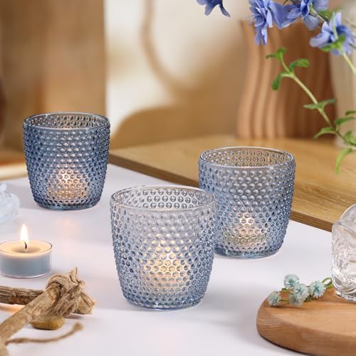 Volens Colored Blue Votive Candle Holder 12pcs Glass Tealight Candle Holder - Image 6