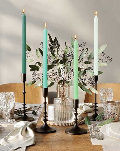 Pink Taper Candles Set of 12 Unscented Dripless Smokeless Long Tall Tapered Candlesticks Wedding Advent Home Decor Dinner Christmas-Natural Color Series-10.6 Inch - Image 6