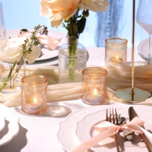 Lanttu 12 Pcs Gold Votive Candle Holder 2"x2.56" Tea Lights Candle Holders - Image 6