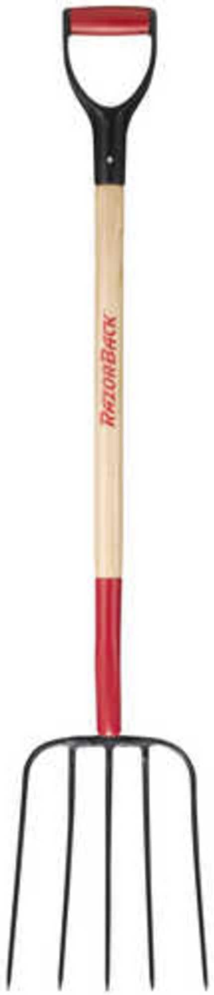 AMES Razor-Back 2827200 5 Tine Compost Fork, Forged, with Wood Handle
