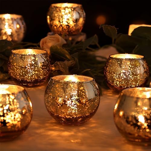 Silver Votive Candle Holders Set of 12 - Mercury Glass Votives Candle Holder - Christmas Tealight Candle Holder for Home Decor and Weddings/Parties Table Centerpieces - Image 6