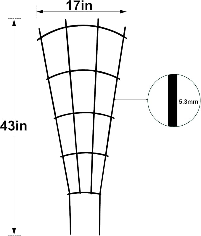 Mklsit 4 Pack 43'' Indoor Plant Trellis for Potted Plants, Metal Garden Trellis for Climbing Plants Outdoor, Black Coated Flower Pot Trellis for Climbing Plants Houseplants Vine Ivy