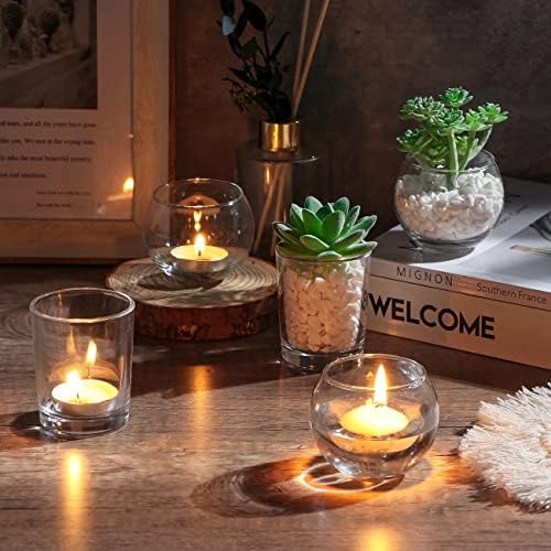 DEVI Clear Glass Votive Candle Holders, Wedding Centerpieces for Tables - Image 6