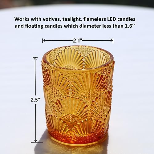 Woho 24pcs Amber Votive Candle Holder, Vintage Tealight Candle Holder Decor - Image 6
