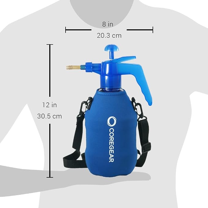 (Ultra Cool™ XLS) USA Misters 1.5 Liter Mister & Sprayer Personal Water Pump with Full Neoprene Jacket and Built-in Carrying Strap