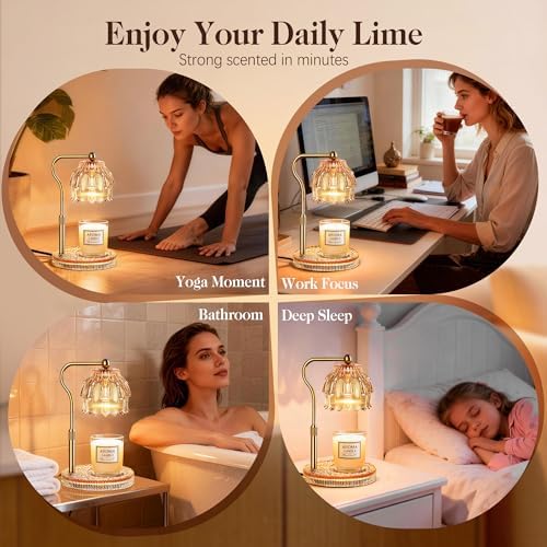 Candle Warmer Lamp with Timer Dimmer, Wax Melts Glass Lamp for Gift, Amber - Image 7