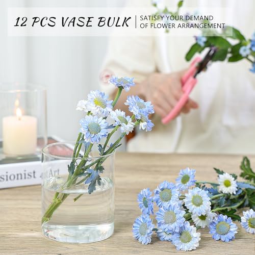 SUPMIND 12Pcs Glass Cylinder Vase for Centerpieces 5inch Clear Flower Vases - Image 6