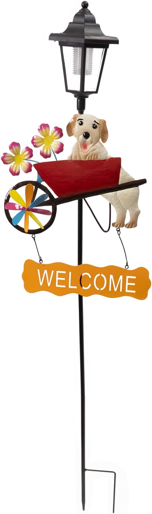 Crosslight Dog Welcome Sign Solar LED Waterproof Outdoor Garden Stake - Decorative Electronic Light Garden Decor for Yard, Lawn, Patio, Deck, Pathway, Pond, Backyard
