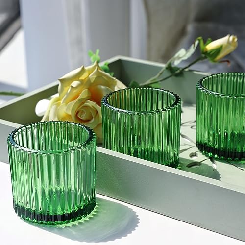 VOHO Large Green Votive Candle Holder 2.75'' x 2.56'' Set of 6 for Holiday - Image 6