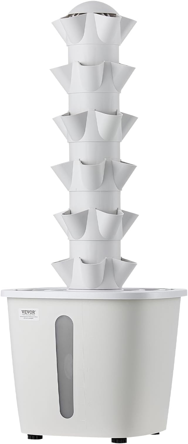 VEVOR Hydroponic Tower, 30 Pods 6 Tiers Hydroponics Growing System Kit with App Control, Vertical Home Garden with 20L Water Tank & Pump, Planter Germination Kit for Indoor Herbs, Fruits, Vegetables