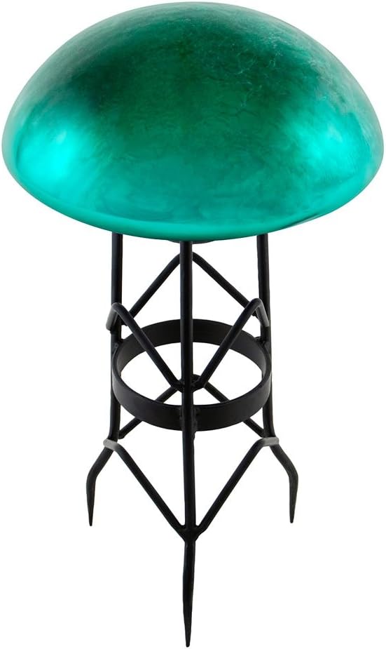 Achla Designs Glass Toadstool Mushroom Gazing Ball, Emerald Green