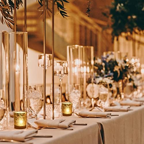 VOHO 24pcs Gold Candle Holders for Fall Thanksgiving Christmas Decorations - Image 7