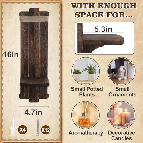 Alphatool Handmade Wooden Candle Sconces Set of 2 Farmhouse Wall Decor - Image 6