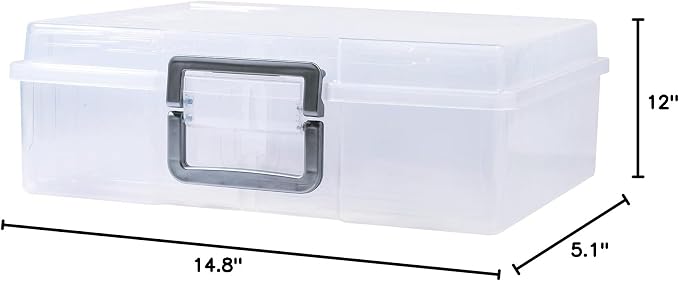 novelinks Photo Storage Box and 16 Inner 4" x 6" Photo Storage Containers | 1Pack Clear, Photo Albums 4x6 Pictures, Photo Organizers and Storage, Card Game Storage, Task Boxes for Special Education