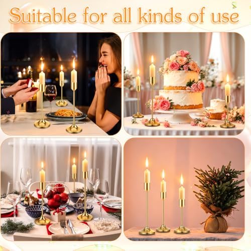12Pcs Gold Candlestick Holders, Metal Candle Holders Taper Candle Stands - Image 7