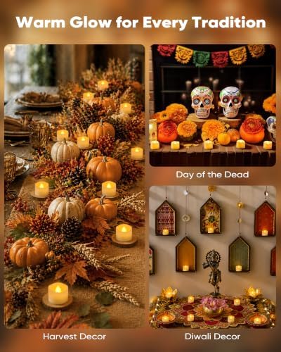 Homemory 100-Pack Flameless Tea Lights Candles Battery Operated, 200+ Hours - Image 7