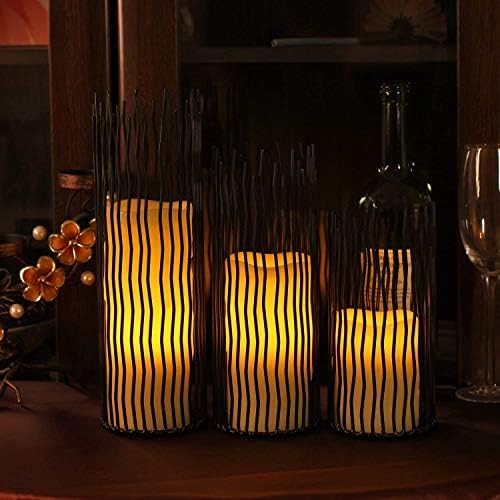 Candle Holders Set of 3 Black Metal Iron Pillar Candlestick Modern Indoor and Outdoor Candlestick Holders for Table Centerpiece Fireplace Mantel Decoration,Home,Party, Wedding,Dining Room Decor - Image 6