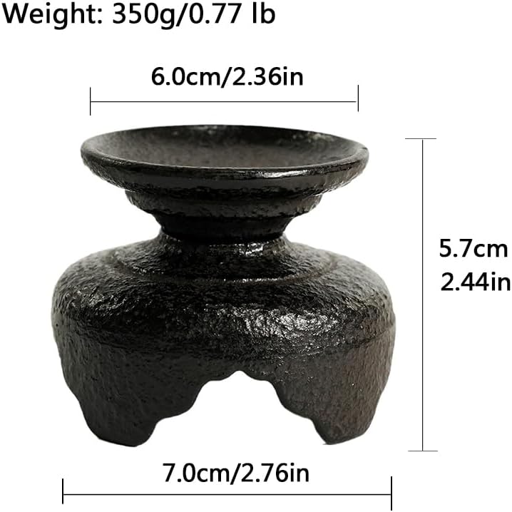 Japanese Style Cast Iron Candle Holder, Small Handmade Vintage Candlestick Holders, Rustic Pillar Candle Holder, Farmhouse Candle Stand for Fireplace Shelf Home Decor (2.24" Tall Pattern) - Image 7