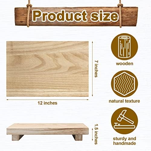 Nuogo Wood Pedestal Riser Stand for Kitchen Soap Tray,12 X 7 Inch,Natural - Image 7