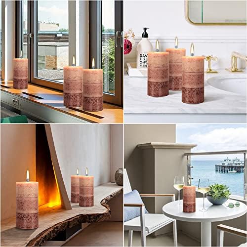 Coffee Pillar Candles, Aromatherapy Scented Candles, Set of 3 Tall 3x6 Inch Dripless Pillar Candle, for Wedding and Home Décor - Image 7